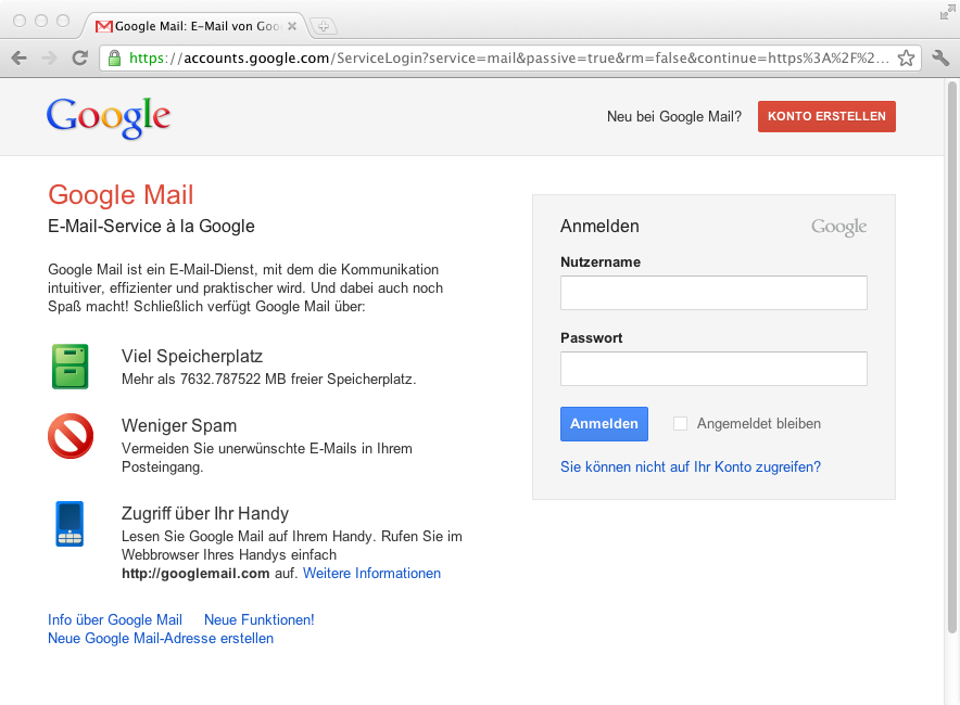 Formularbasierte Anmeldung
