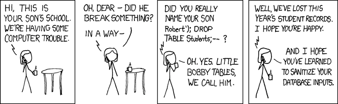 XKCD zu SQL-Injection
